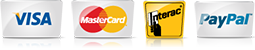 PayPal, Visa, MasterCard, Interac